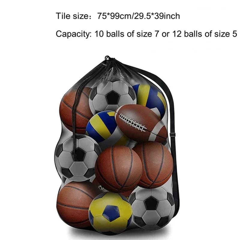 GraceBloom Mesh Soccer Ball Bag Extra Large Drawstring thumbnail 2