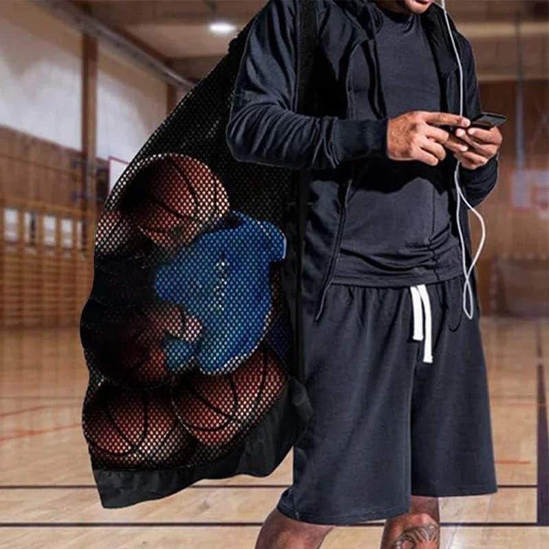 GraceBloom Mesh Soccer Ball Bag Extra Large Drawstring thumbnail 4
